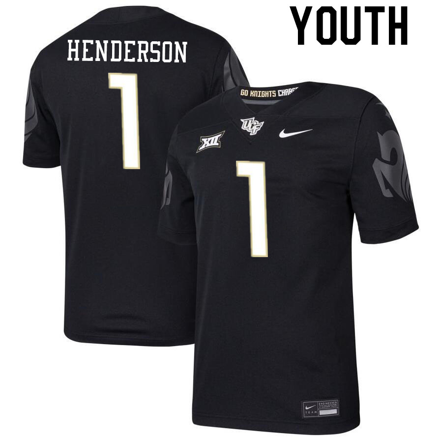 Youth #1 Ja'Cari Henderson UCF Knights Big 12 Conference College Football Jerseys Stitched-Black